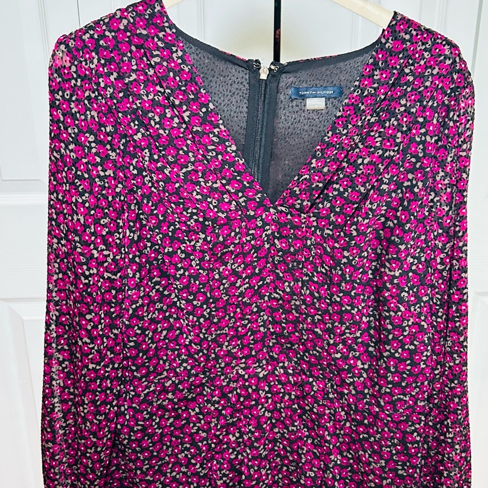Tommy Hilfiger Black & Hot Pink Floral Blouse